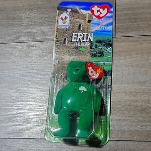 Rare With 1993 Error TY Erin The Bear Beanie Baby Ronald McDonald Charities.